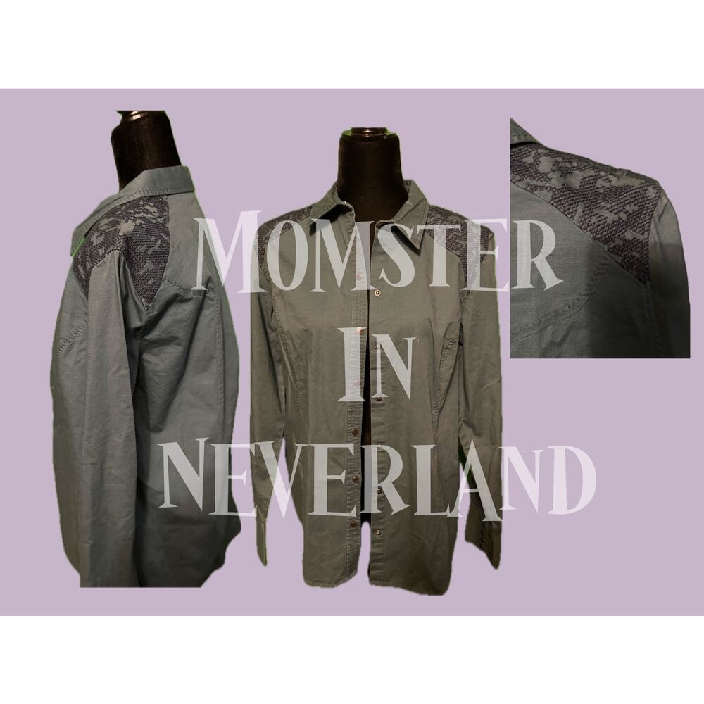 royal robbin forest green button shirt